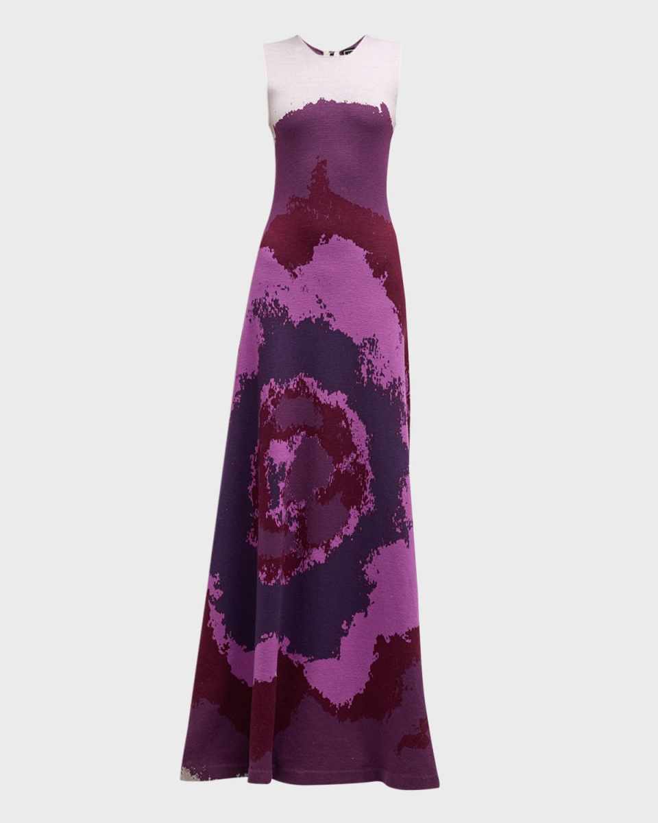 Jacquard Knit Poppy Motif Dress